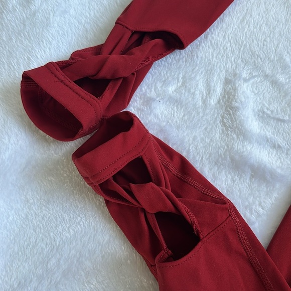 Free People Movement Women’s High Rise Yoga Gym‎ Stretch Workout Leggings XS Red - Picture 9 of 10